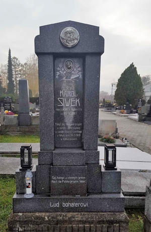 Grób Karola Siwka w Suchej Górnej - Czechy, województwo morawsko-śląskie, powiat Karwina 