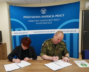 Podpisanie porozumienia pomiędzy Śląskim Oddziałem Straży Granicznej a Okręgowym Inspektoratem Pracy w Katowicach 