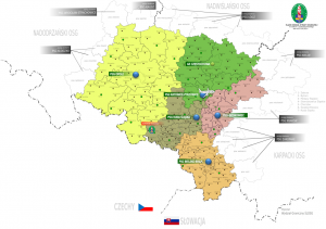 Zasięg terytorialny Śląskiego OSG 