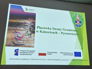 Slajd z napisem: Placówka Straży Granicznej w Katowicach-Pyrzowicach.
