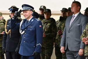 Uroczyste ślubowanie nowych funkcjonariuszy Śląskiego Oddziału Straży Granicznej . Osoby zaproszone.